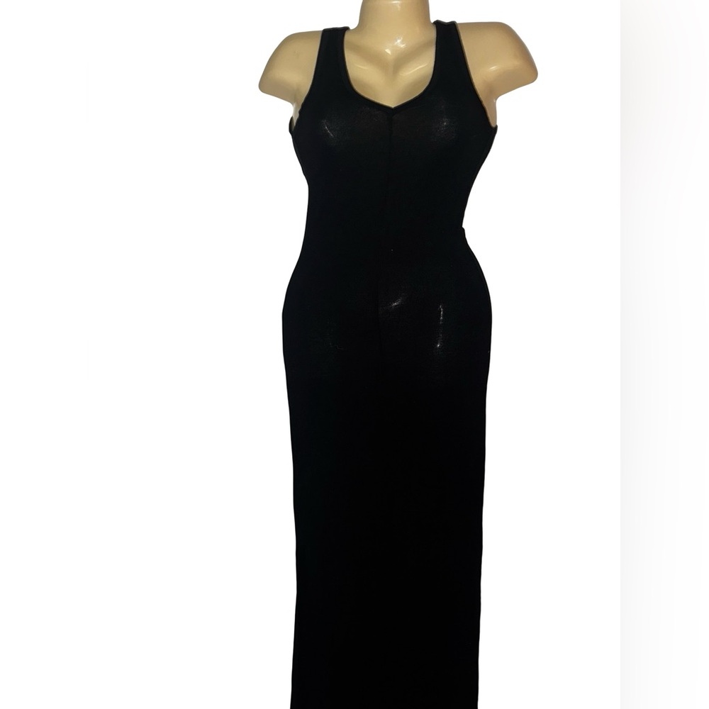 Sleek Black Maxi Tank Dress